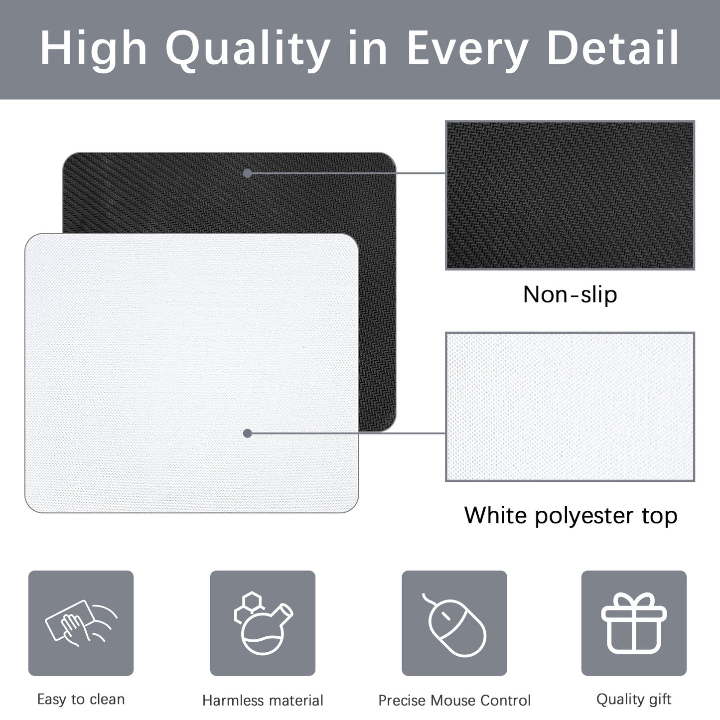 Wholesale 160 Pack Rectangle Mouse Pads for Sublimation Printing