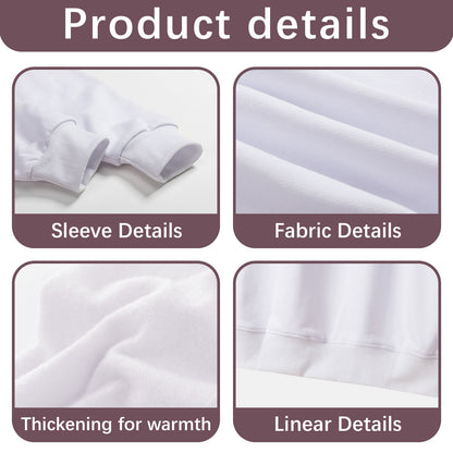Adult Sublimation Sweatshirt Blank 100 Polyester White Wholesale