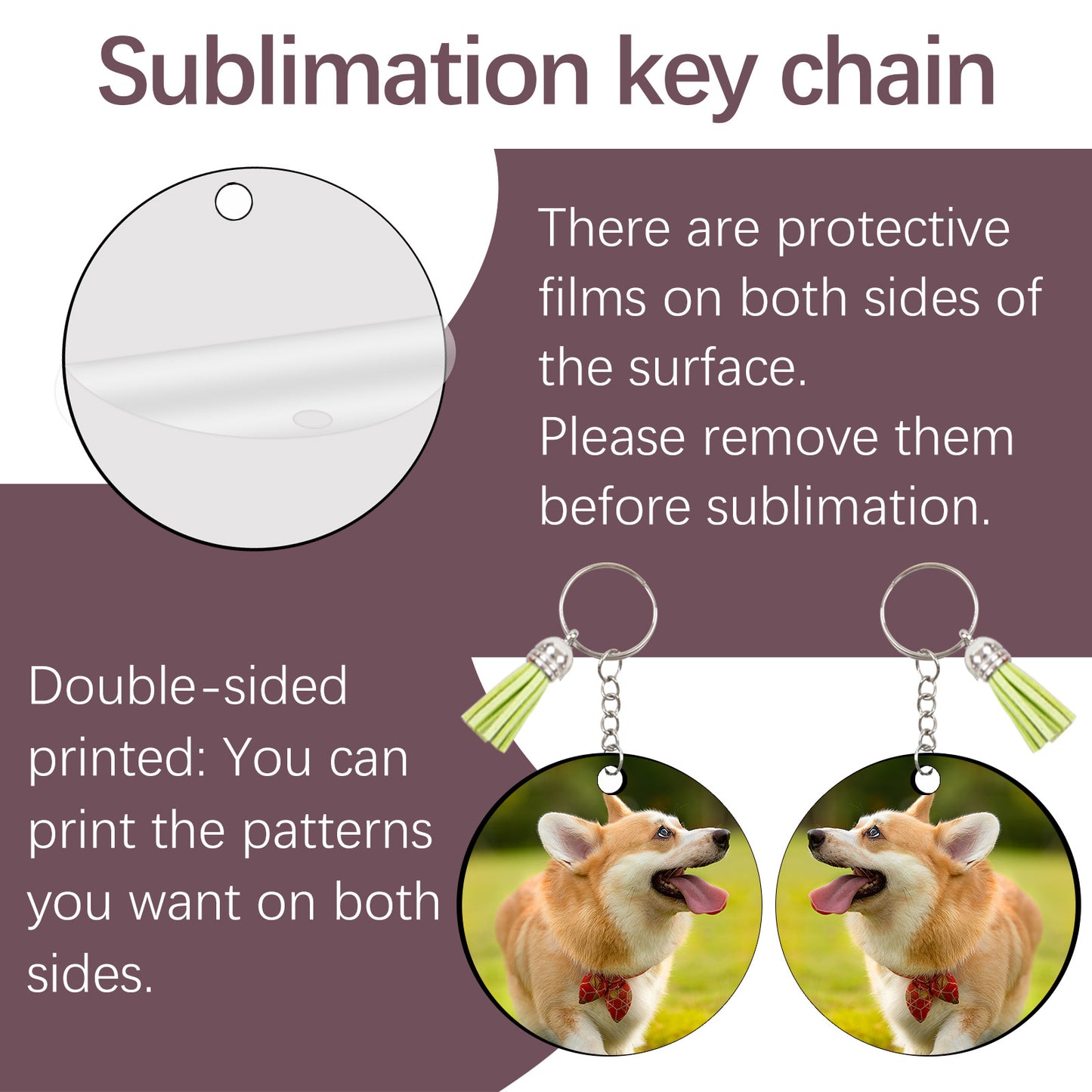 Wholesale MDF Round Sublimation Keychain Blanks