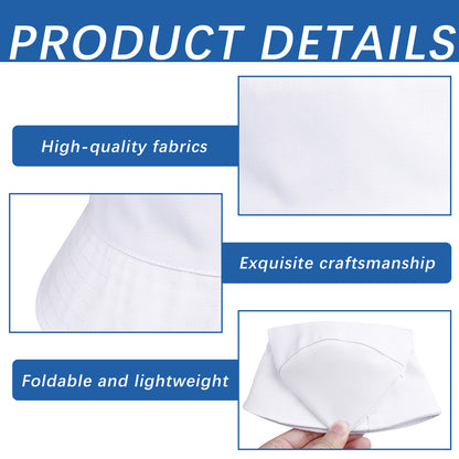 “White Sublimation Bucket Hat, Double-Sided Wearable Tie-Dye Sun Hat