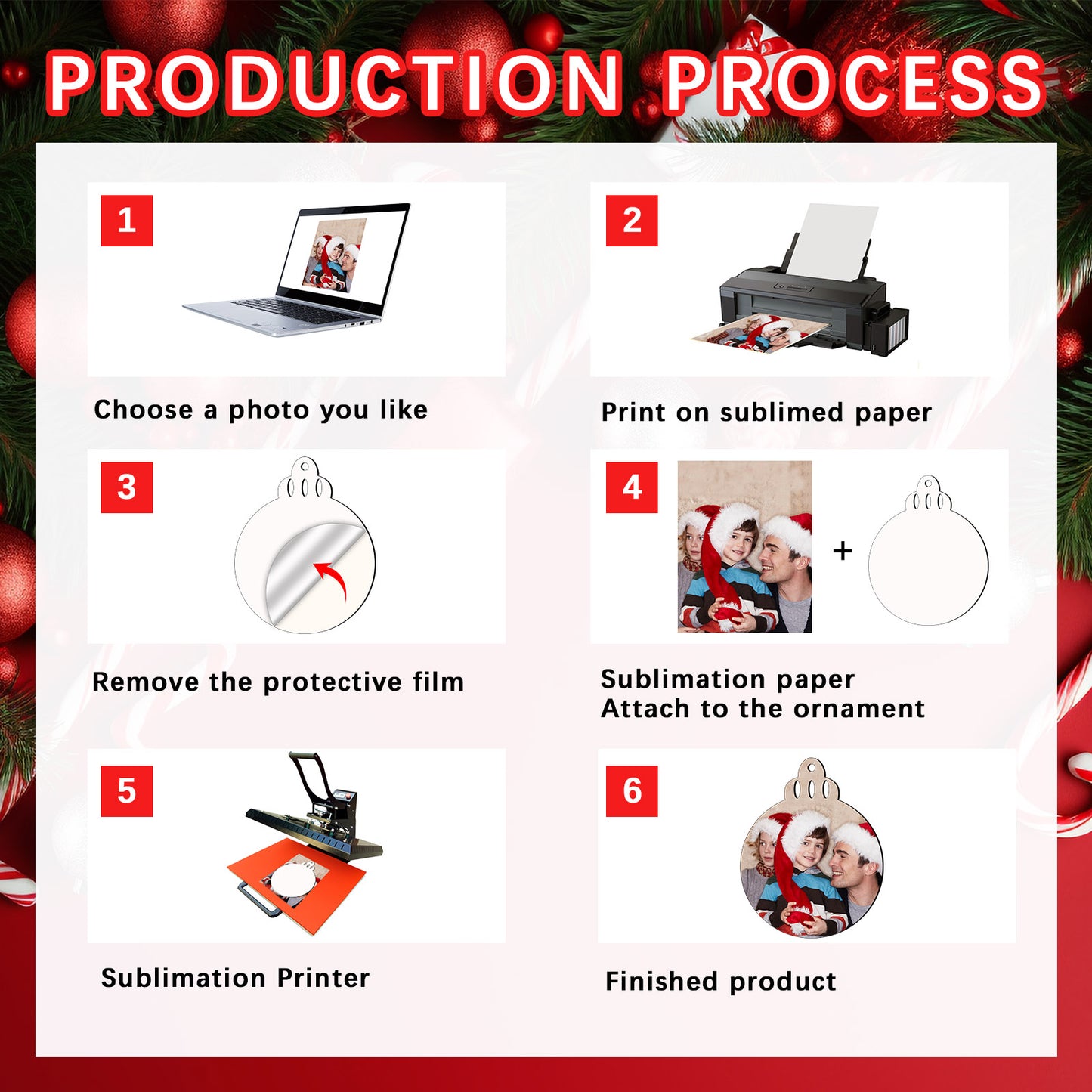 Lantern MDF Sublimation Christmas Ornaments Blanks Wholesale