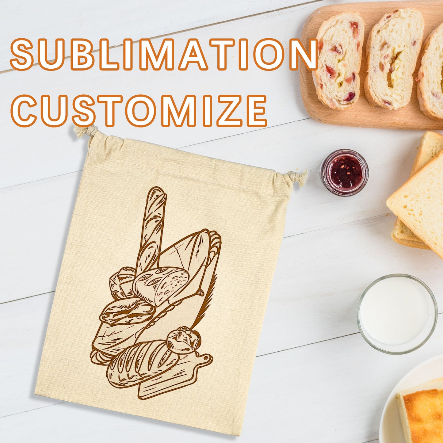 Sublimation canvas blank drawstring bag Reusable Wholesale