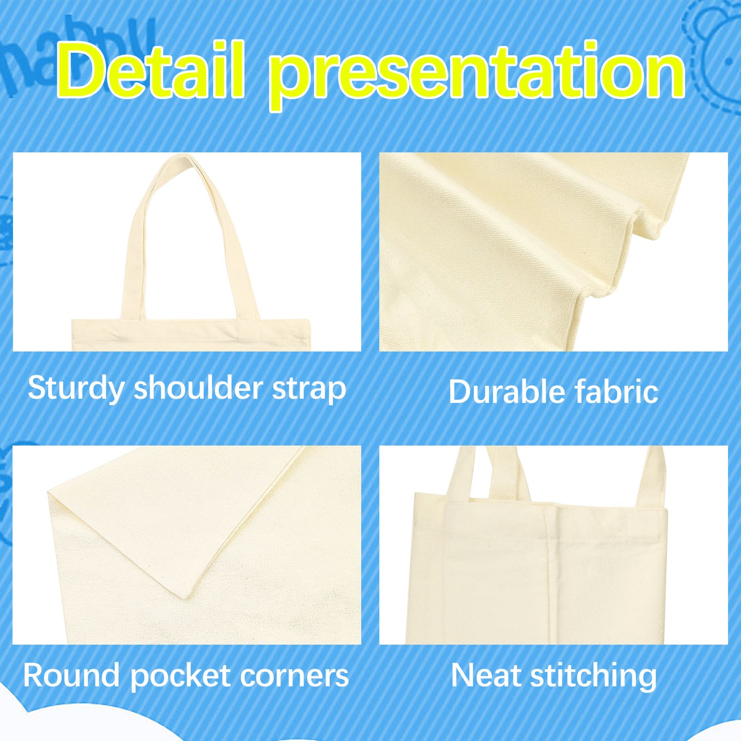 100 PCS Mini White Sublimation Canvas Tote Bags – DIY Kids Crafts