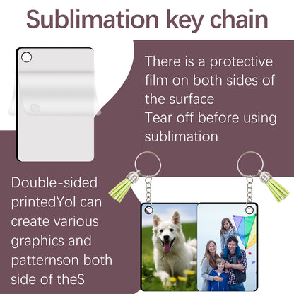 Wholesale MDF Rectangle Sublimation Keychain Blanks
