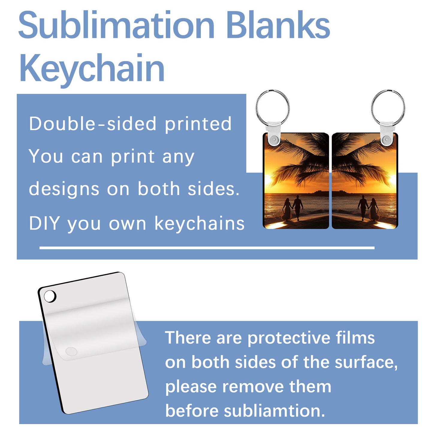 MDF Rectangle Sublimation Keychain Blanks Wholesale