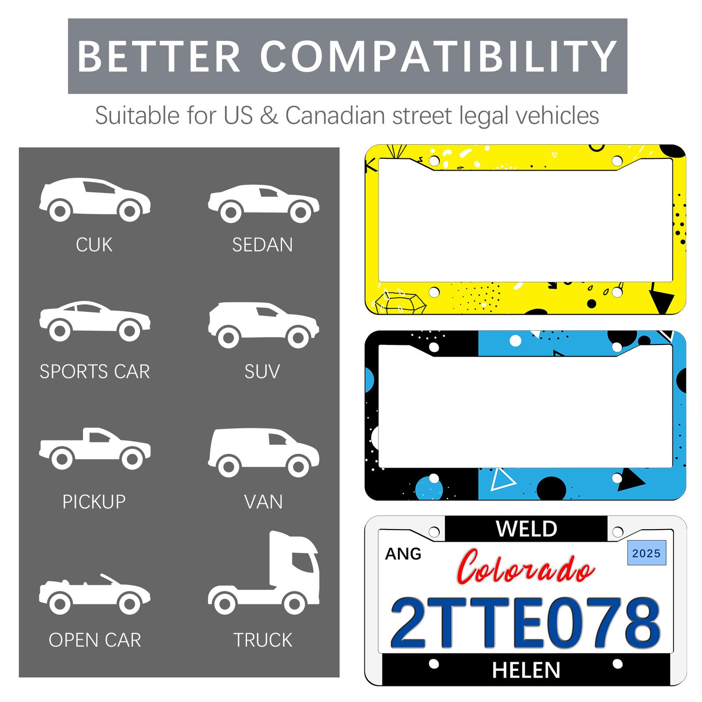 20 PCS Sublimation License Plate Frame Blanks wholesale，Metal Aluminum car Tag White