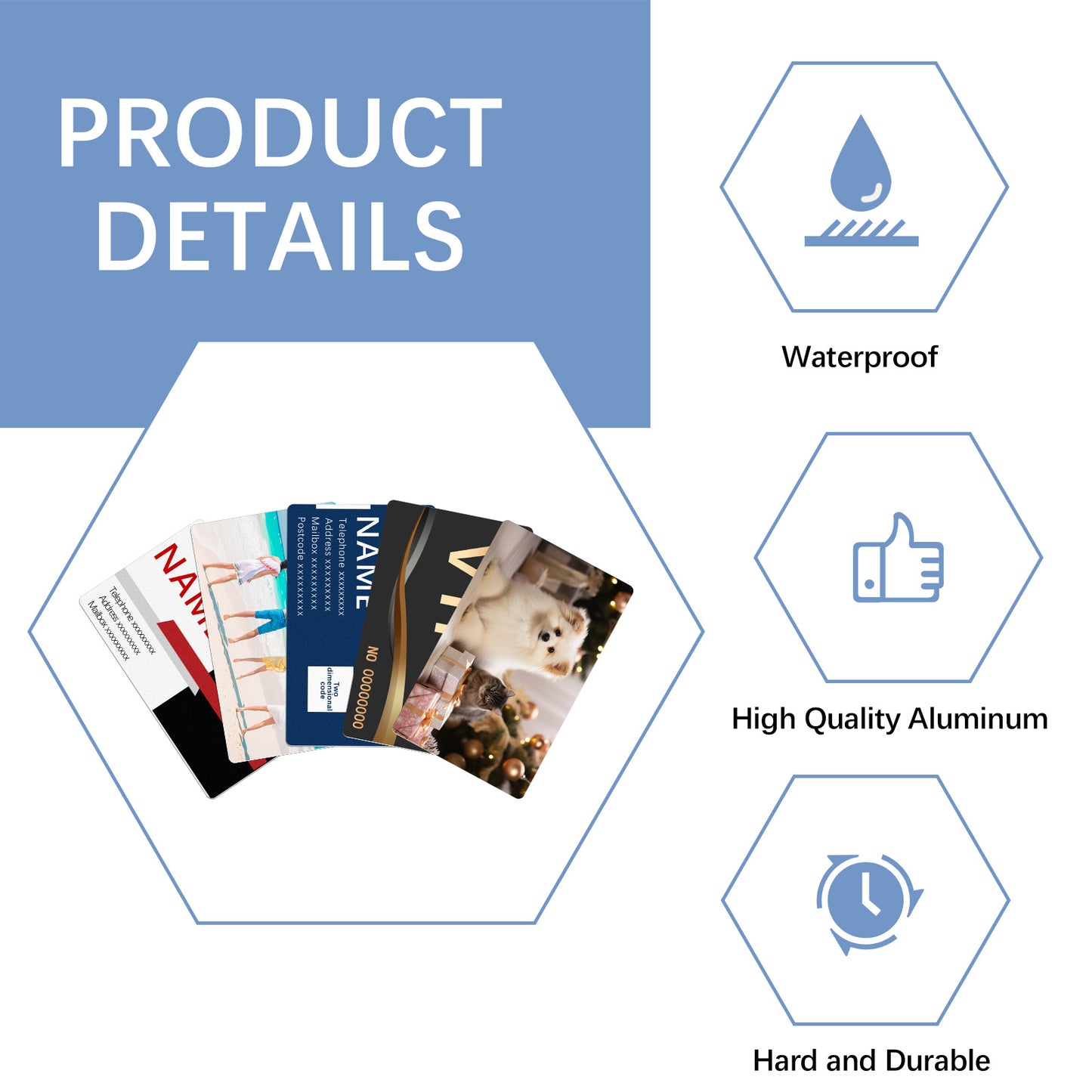 Metal Double-Sided Sublimation Business Card Blanks Wholesale - 100 Pieces