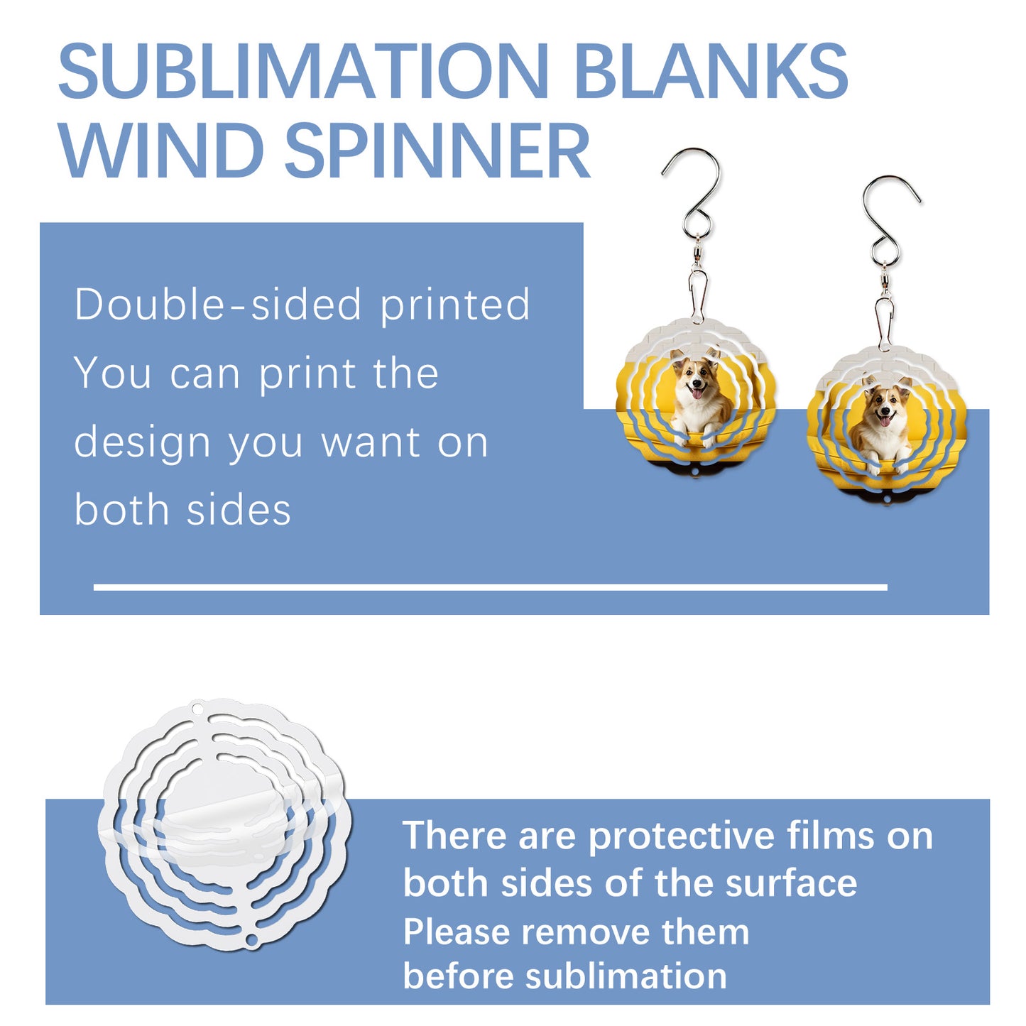 3 Inch Aluminum Sublimation Wind Spinner Blanks wholesale