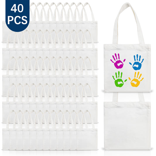 40 PCS Mini White Sublimation Canvas Tote Bags – DIY Kids Crafts
