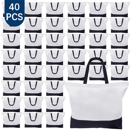 40 PCS Black and white splicing Sublimation canva Bags Wholesale