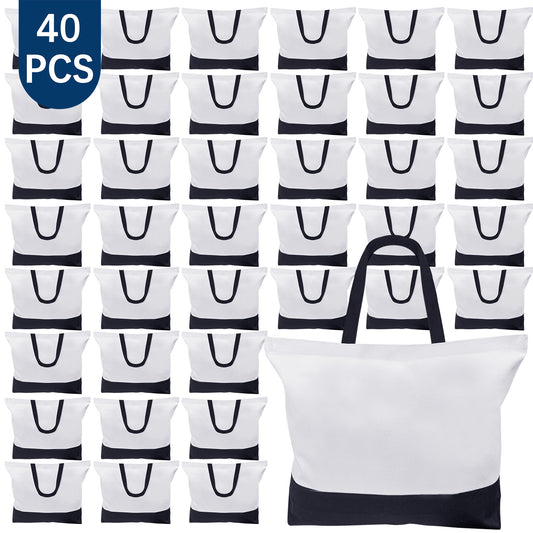 40 PCS Black and white splicing Sublimation canva Bags Wholesale