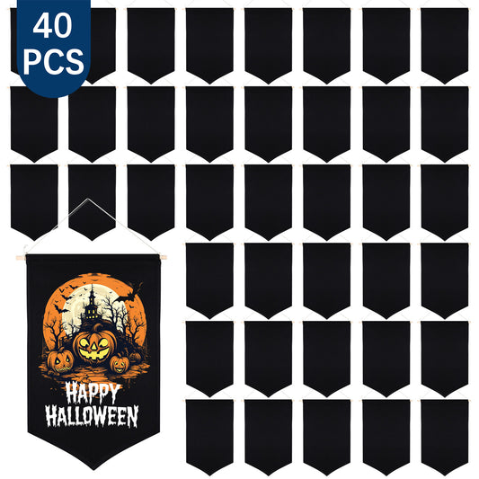 40 Pack Black Sublimation Canvas Banners – Wall Hanging Jewelry Holder