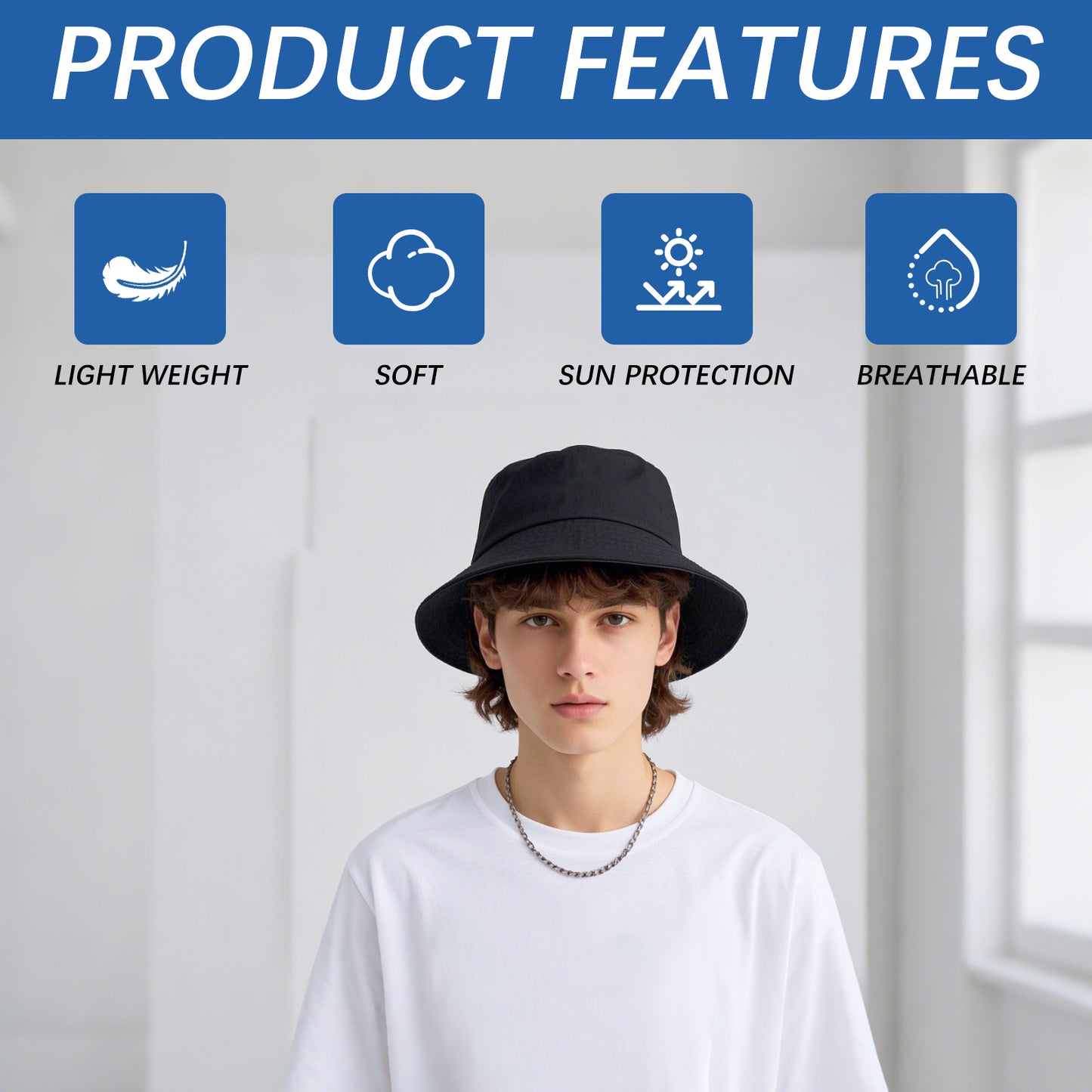 Black Blank DIY Hand Painted Bucket Hat Bulk