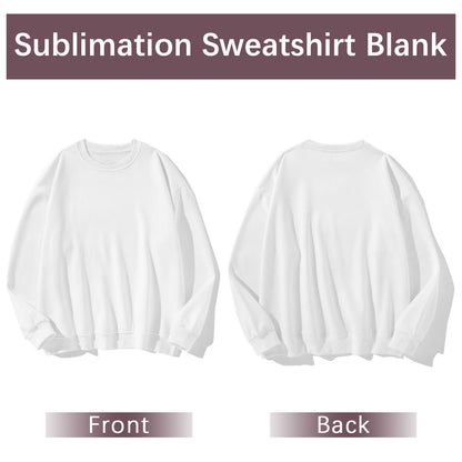 Adult Sublimation Sweatshirt Blank 100 Polyester White Wholesale