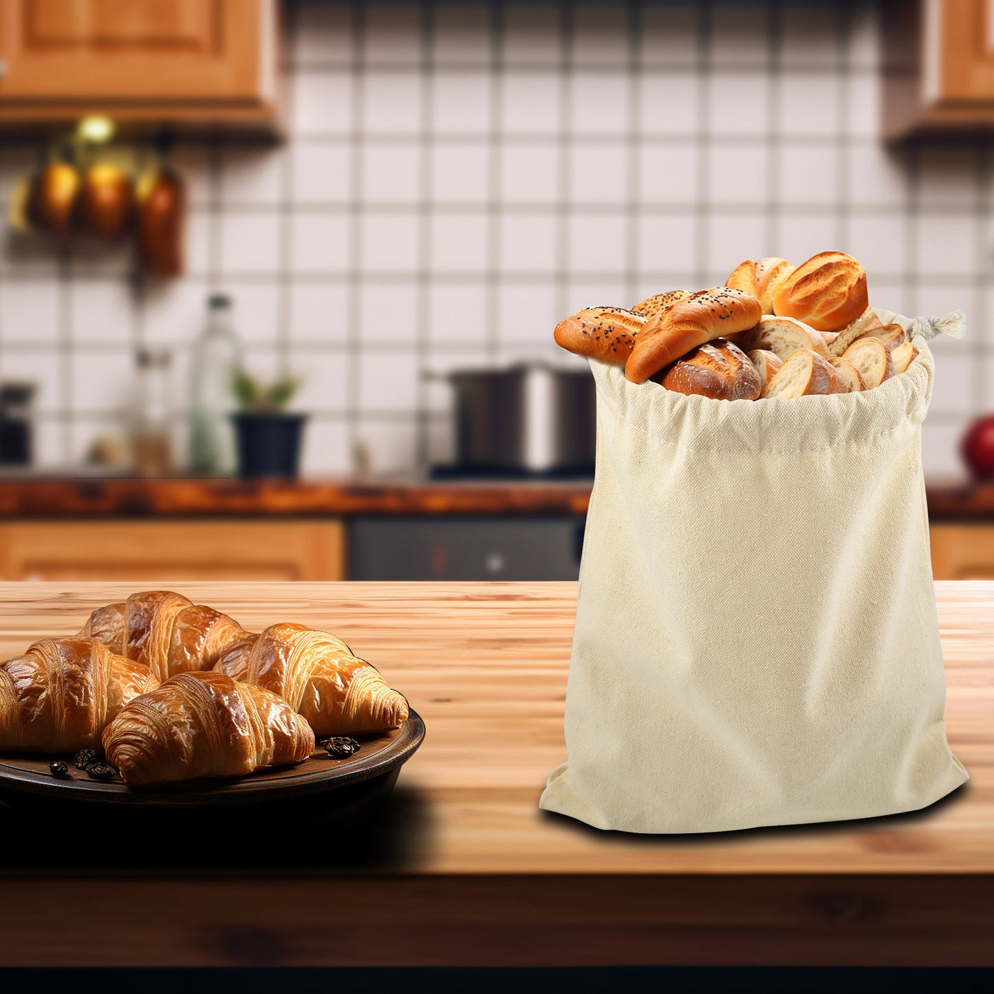Sublimation canvas blank drawstring bag Reusable Wholesale