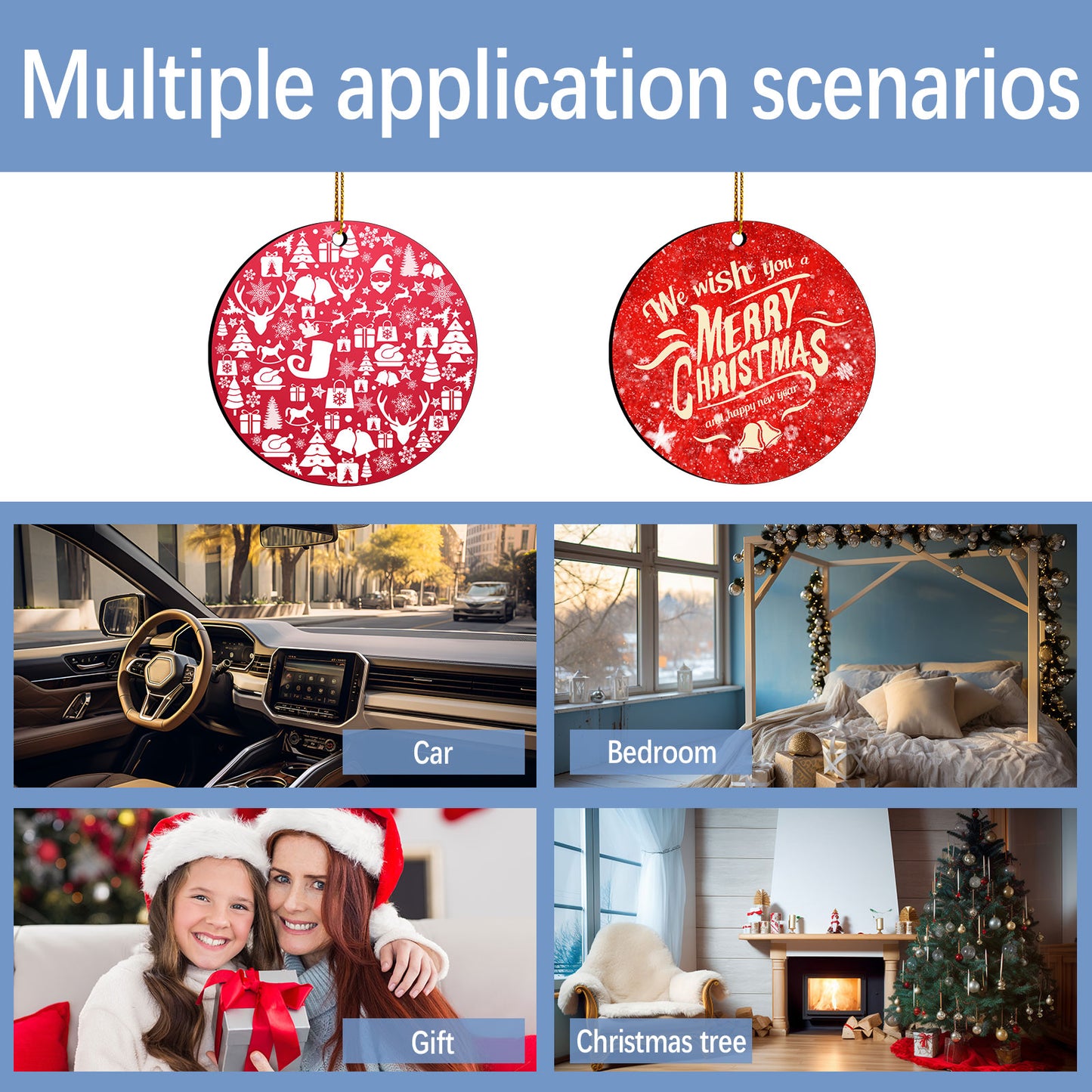 Round MDF Sublimation Blanks Christmas Ornaments Wholesale