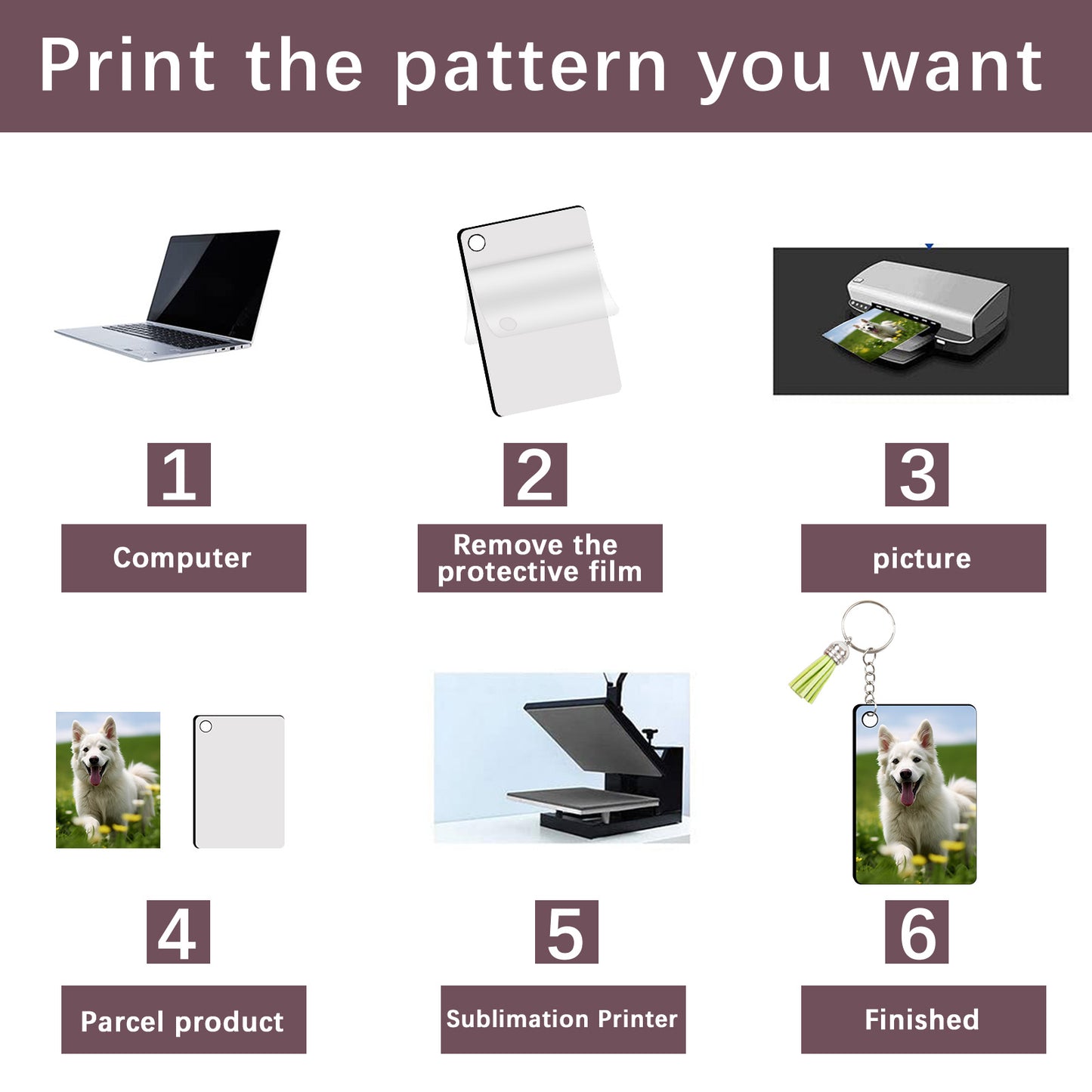Wholesale MDF Rectangle Sublimation Keychain Blanks