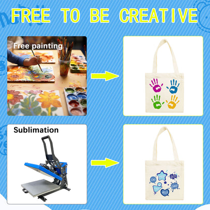 100 PCS Mini White Sublimation Canvas Tote Bags – DIY Kids Crafts