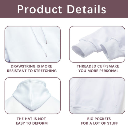 Adult Sublimation Hoodies Blank 100 Polyester White Wholesale