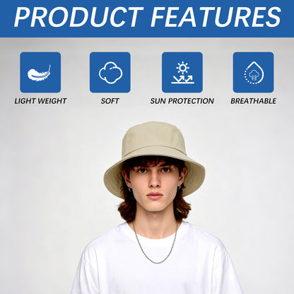 Khaki Sublimation Blank Bucket Hat, Bulk Double-Sided Tie-Dyed Sun Hat