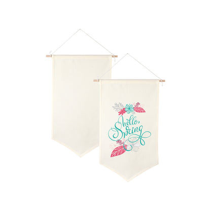 40 PCS Beige Canvas Banners for Sublimation – Pin & Jewelry Wall Display