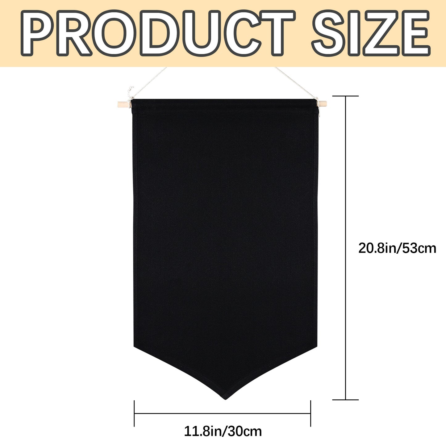 40 Pack Black Sublimation Canvas Banners – Wall Hanging Jewelry Holder
