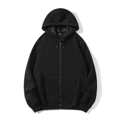 Adult Blank 100 Cotton Zip-Up Hoodie Plush Fleece Thick  Wholesale