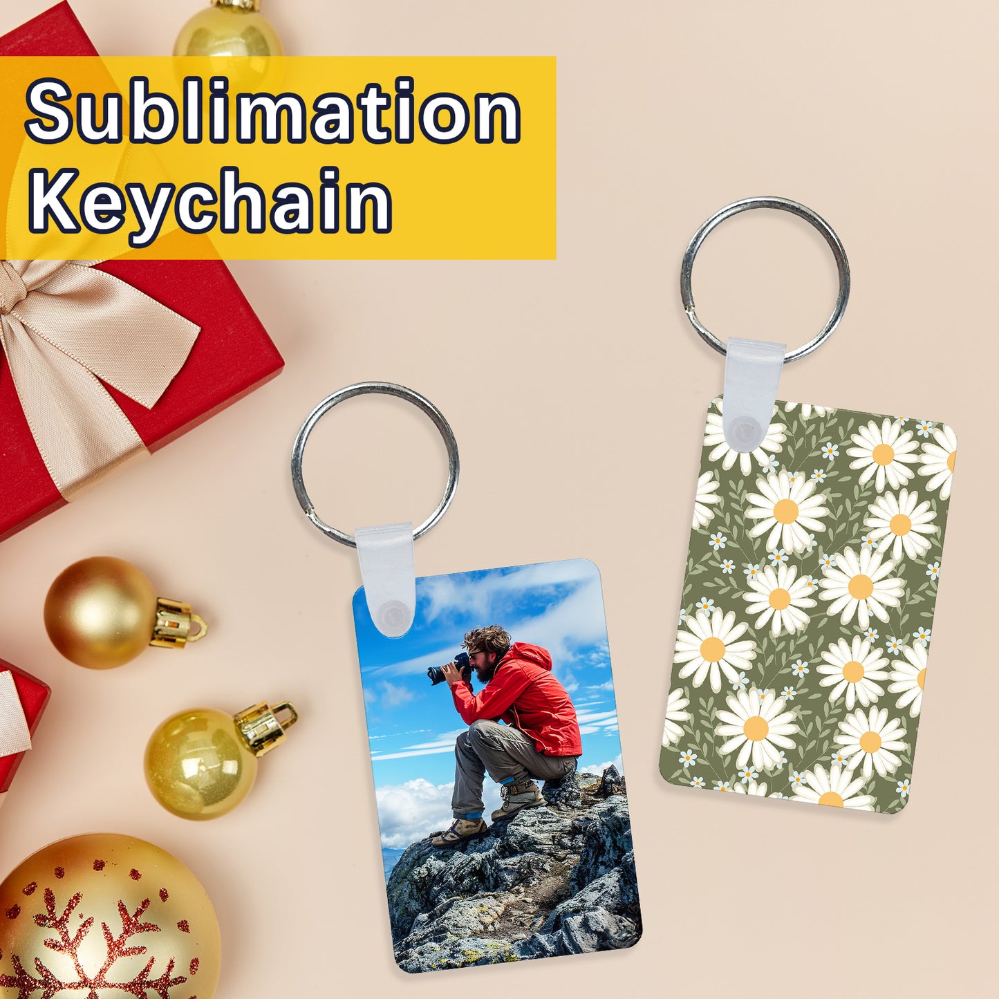 Wholesale Rectangle Aluminium Sublimation Keychain Blanks