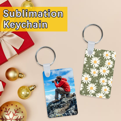 Wholesale Rectangle Aluminium Sublimation Keychain Blanks
