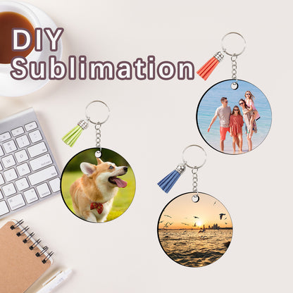 Wholesale MDF Round Sublimation Keychain Blanks