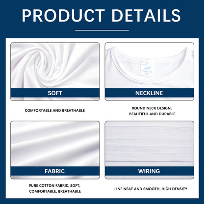 White Sublimation Blank T-Shirts, Adult long sleeve round collar polyester tees