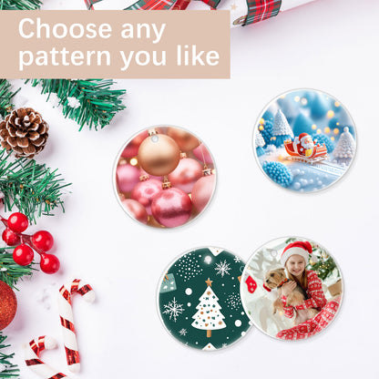 Round Ceramic Sublimation Christmas Ornaments Blanks Wholesale