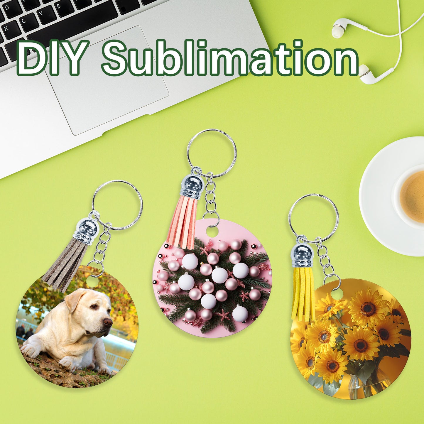 Wholesale Round Aluminium Sublimation Keychain Blanks