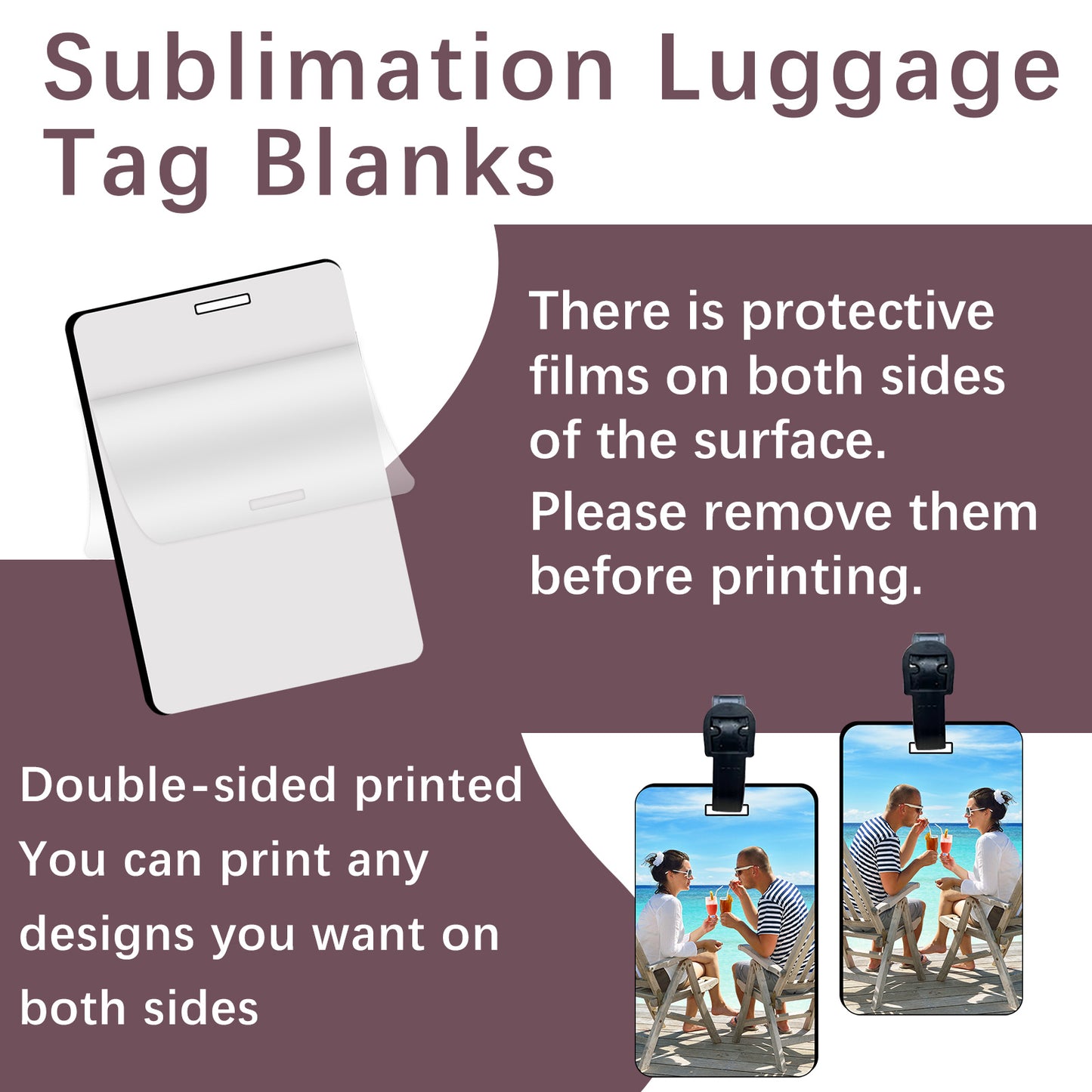 Rectangle Sublimation Luggage Tag Blanks Wholesale