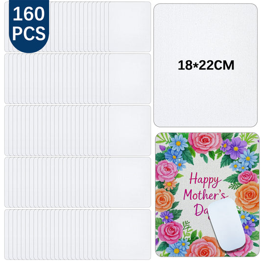 Wholesale 160 Pack Rectangle Mouse Pads for Sublimation Printing