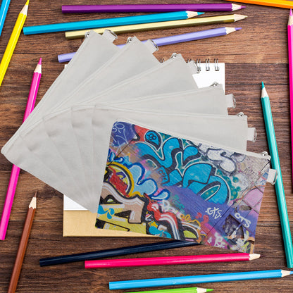 60 PCS Sublimation White Canvas Makeup Bags – Multi-Purpose DIY Blanks