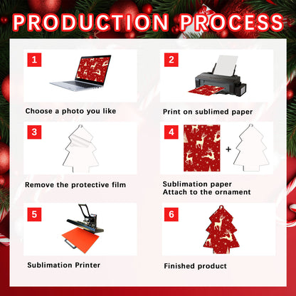 Christmas Tree MDF Sublimation Christmas Ornaments Blanks Wholesale