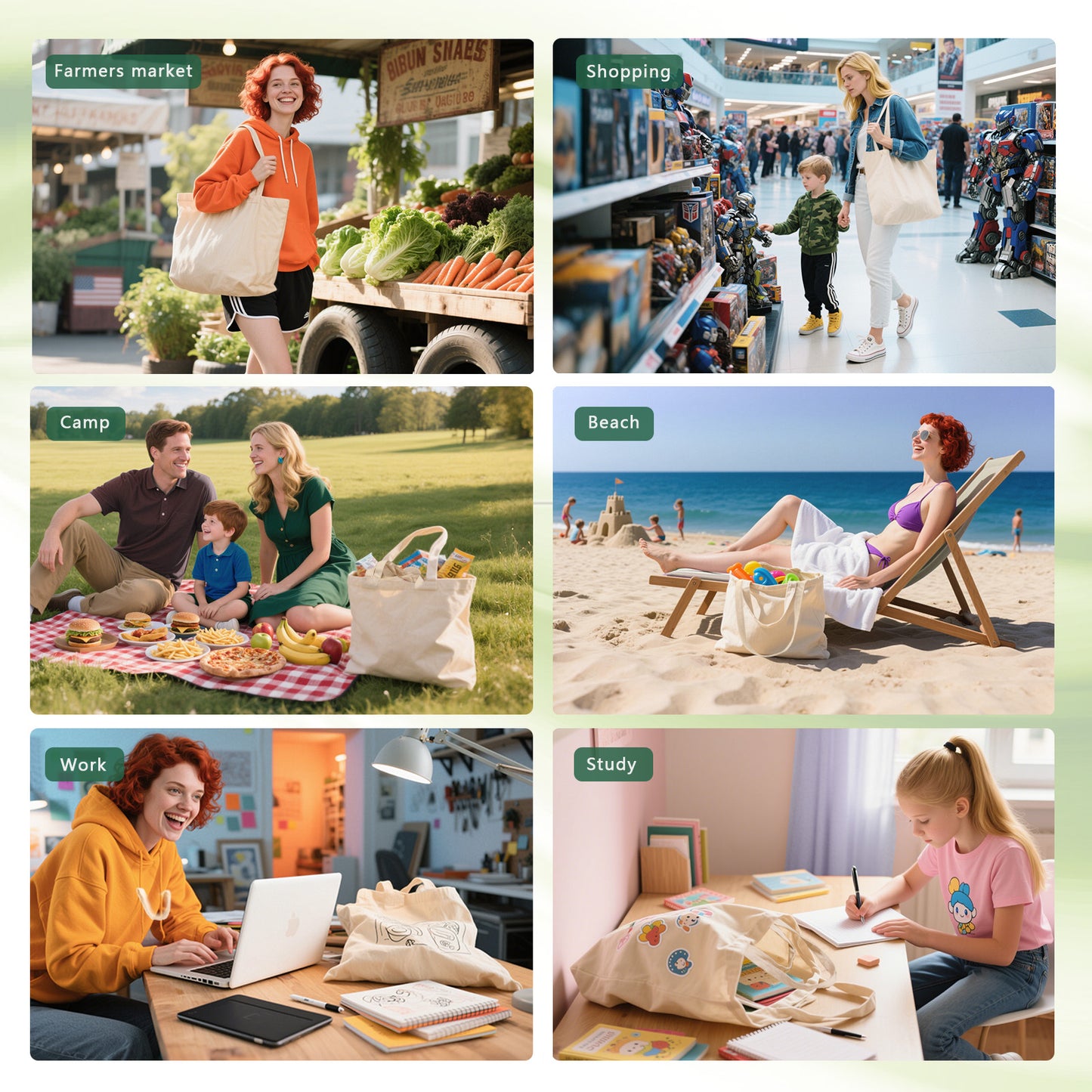 Reusable Grocery Bags with Long Shoulder Straps and Short Handles Wholesale