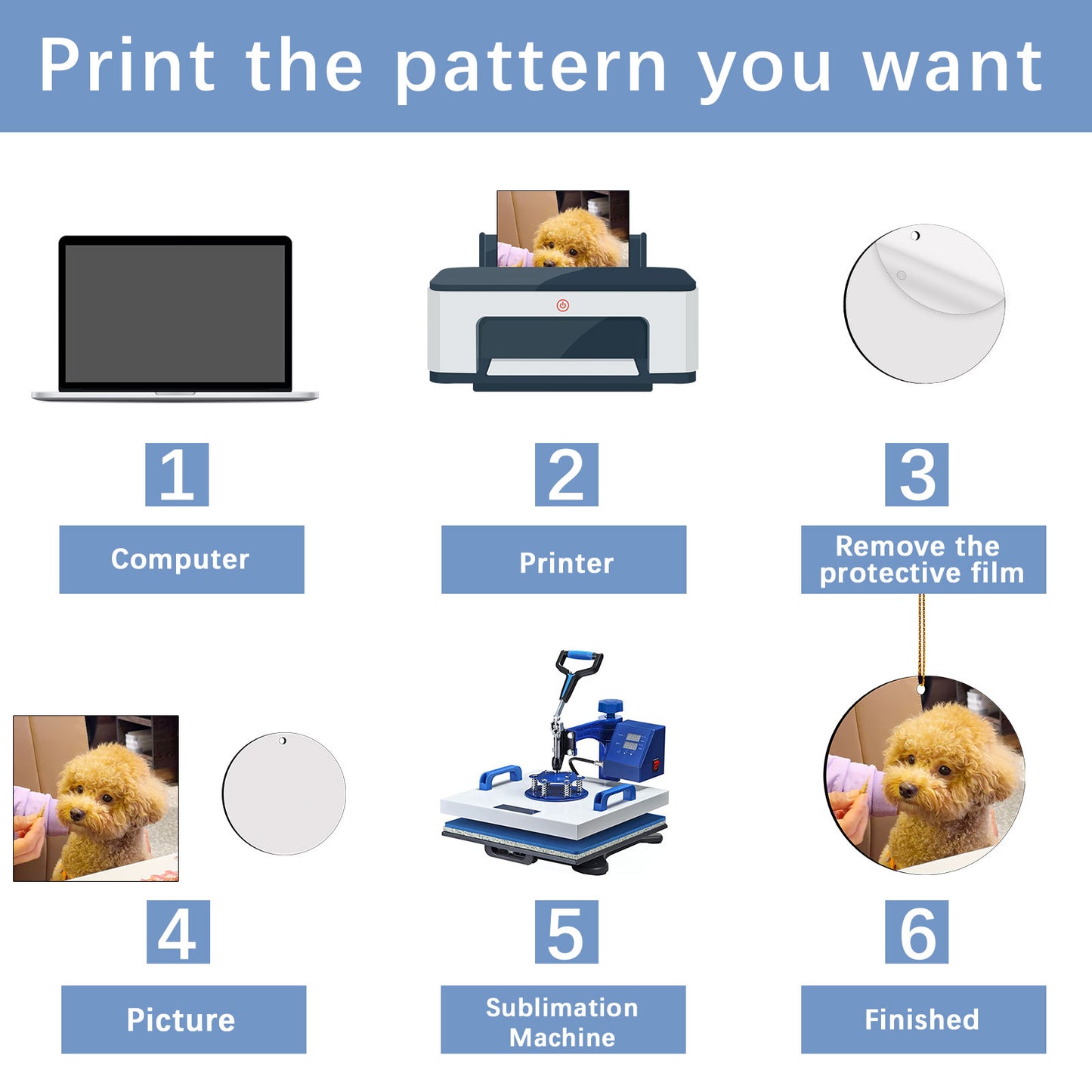 Round MDF Sublimation Blanks Christmas Ornaments Wholesale