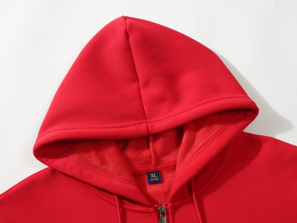 Adult Blank 100 Cotton Zip-Up Hoodie Plush Fleece Thick  Wholesale