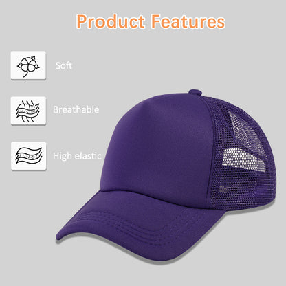 20 PCS Purple Baseball Cap, Adjustable Purple Trucker Hats