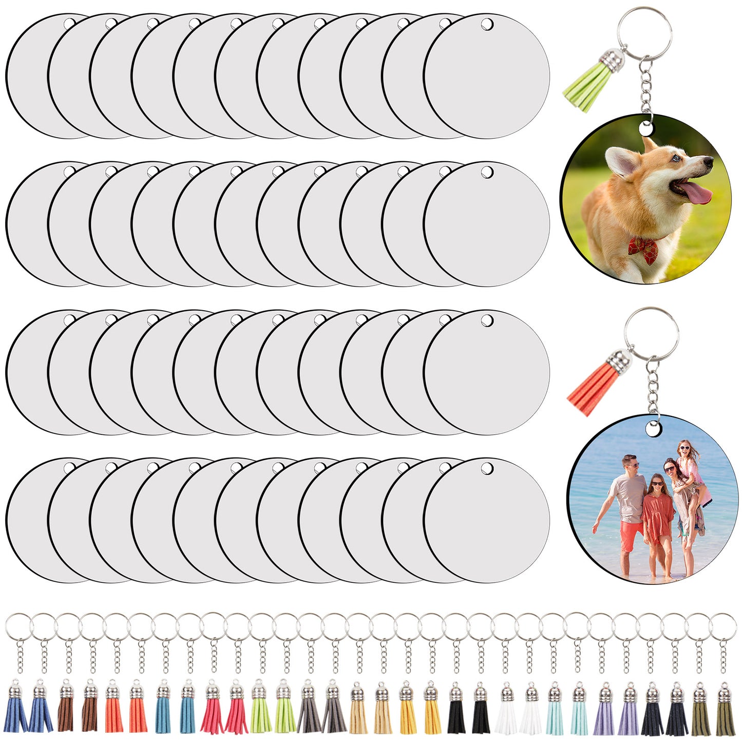 Wholesale MDF Round Sublimation Keychain Blanks