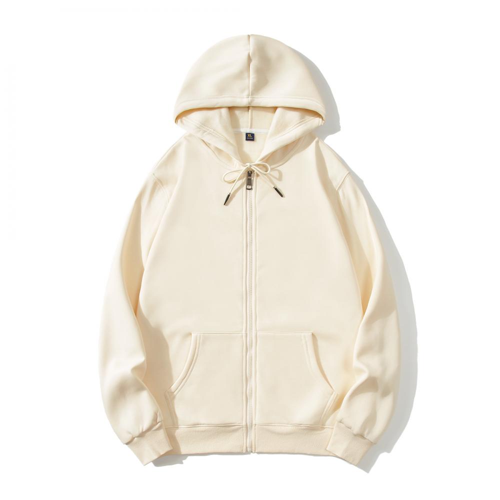 Adult Blank 100 Cotton Zip-Up Hoodie Plush Fleece Thick  Wholesale