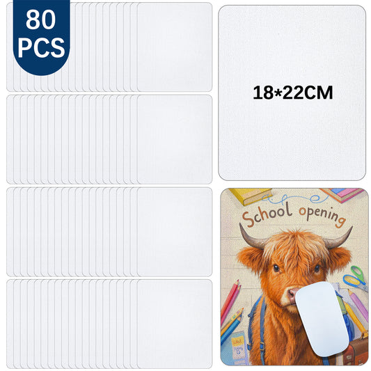 Wholesale 80 Pack Rectangle Mouse Pads for Sublimation Printing