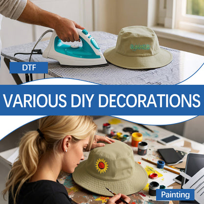 Khaki Sublimation Blank Bucket Hat, Bulk Double-Sided Tie-Dyed Sun Hat
