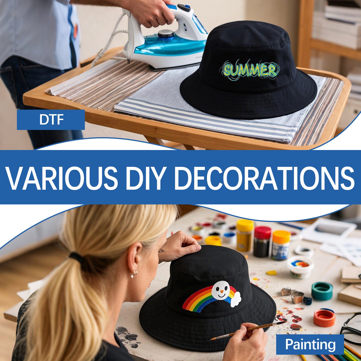 Black Blank DIY Hand Painted Bucket Hat Bulk