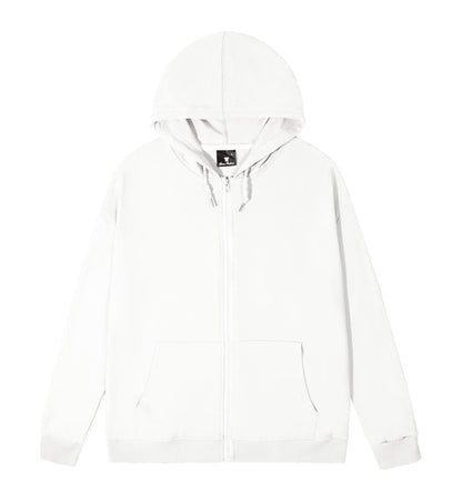 Sublimation Blank Twill Hoodie Zipper Front Cardigan Style for Adults