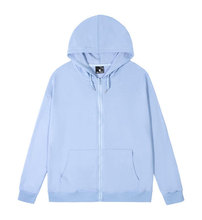 Sublimation Blank Twill Hoodie Zipper Front Cardigan Style for Adults
