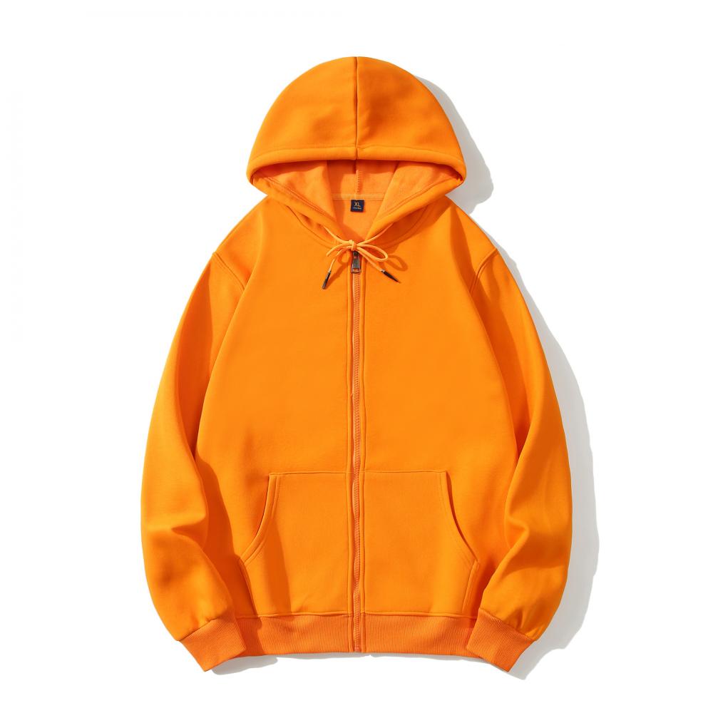 Adult Blank 100 Cotton Zip-Up Hoodie Plush Fleece Thick  Wholesale