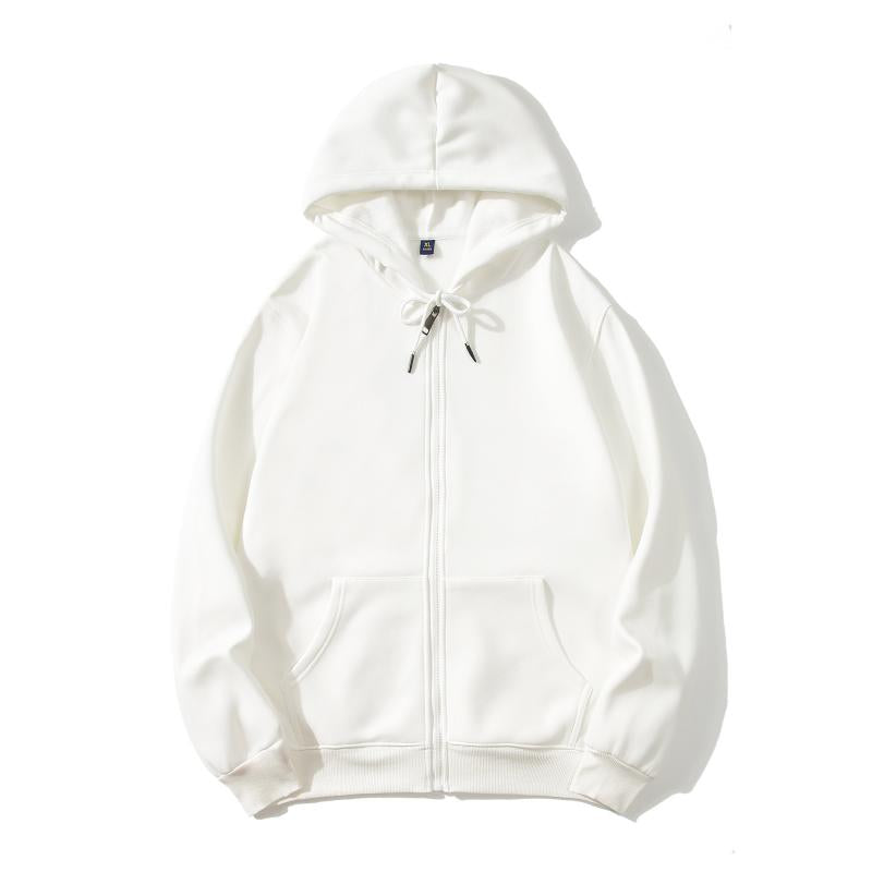 Adult Blank 100 Cotton Zip-Up Hoodie Plush Fleece Thick  Wholesale